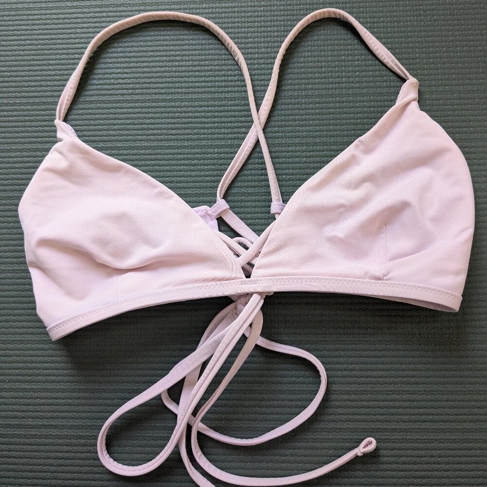 Athleta Lavender Tie Back Bikini Top